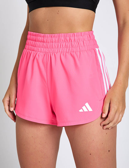 adidas Pacer Workout Woven High Rise Shorts - Lucid Pink/Whiteimages1- The Sports Edit