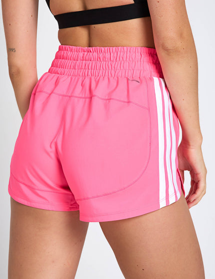 adidas Pacer Workout Woven High Rise Shorts - Lucid Pink/Whiteimages2- The Sports Edit