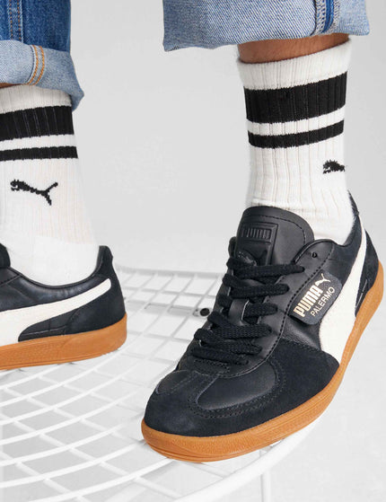 PUMA Palermo Leather - Puma Black-Feather Gray-Gumimages7- The Sports Edit