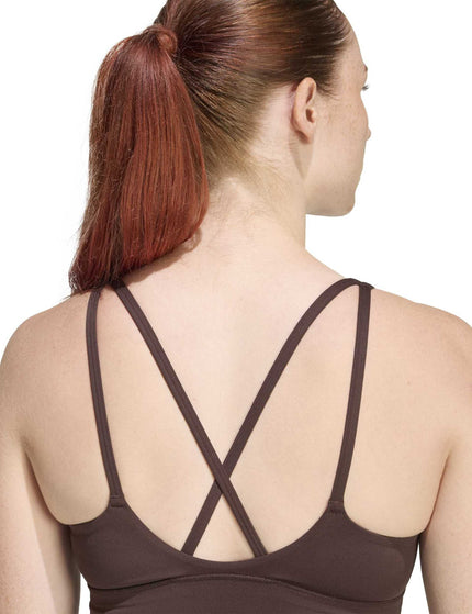 adidas 3 Stripes Studio All Me Light Support Bra - Aurora Coffeeimages4- The Sports Edit