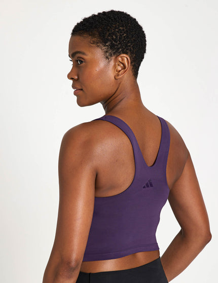 adidas All Me Medium Support Bra Tank Top - Aurora Plumimages2- The Sports Edit