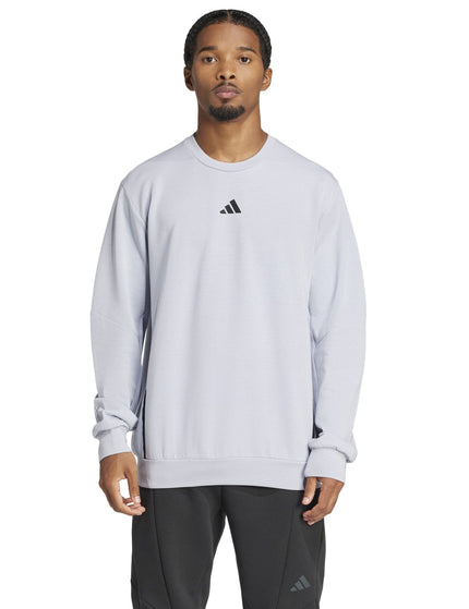 adidas Designed For Training Crew Sweatshirt - Halo Silverimages1- The Sports Edit