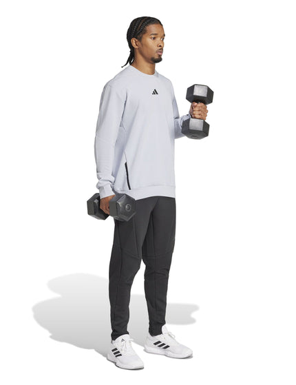 adidas Designed For Training Crew Sweatshirt - Halo Silverimages5- The Sports Edit