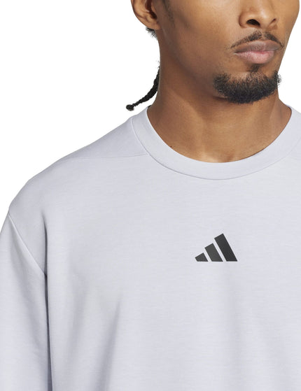 adidas Designed For Training Crew Sweatshirt - Halo Silverimages4- The Sports Edit
