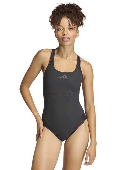 adidas Lanelux Y-Back Mesh Swimsuit - Blackimages1- The Sports Edit