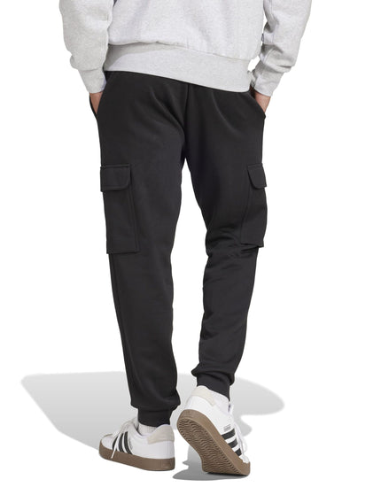 adidas Essentials Feelcozy Fleece Cargo Joggers - Black/Whiteimages2- The Sports Edit