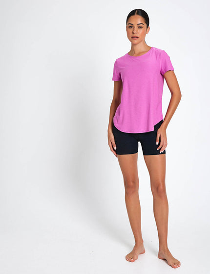 Beyond Yoga Featherweight On The Down Low Tee - Sunset Violet Heatherimages4- The Sports Edit