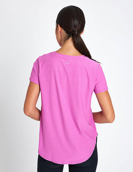 Beyond Yoga Featherweight On The Down Low Tee - Sunset Violet Heatherimages2- The Sports Edit