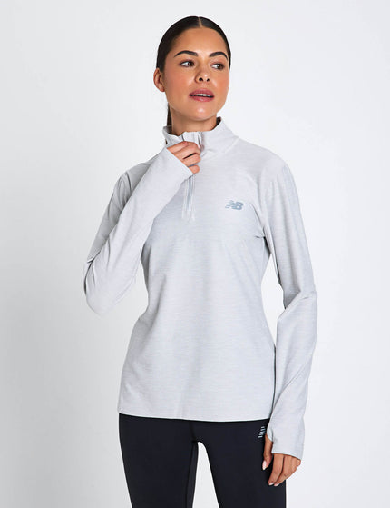 New Balance Sport Essentials Space Dye Quarter Zip - Ash Heatherimages1- The Sports Edit