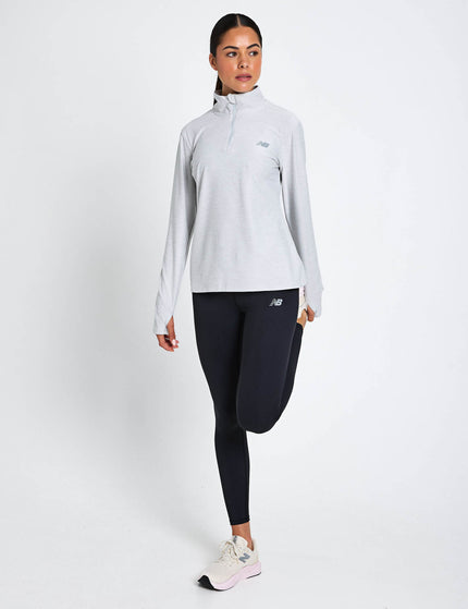 New Balance Sport Essentials Space Dye Quarter Zip - Ash Heatherimages4- The Sports Edit