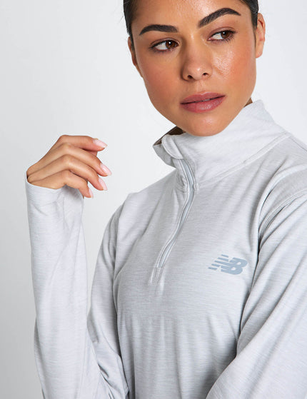 New Balance Sport Essentials Space Dye Quarter Zip - Ash Heatherimages3- The Sports Edit