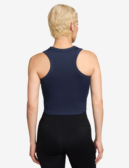 Nike One Fitted Dri-FIT Cropped Tank Top - Midnight Navy/Whiteimages2- The Sports Edit