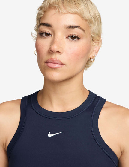 Nike One Fitted Dri-FIT Cropped Tank Top - Midnight Navy/Whiteimages3- The Sports Edit