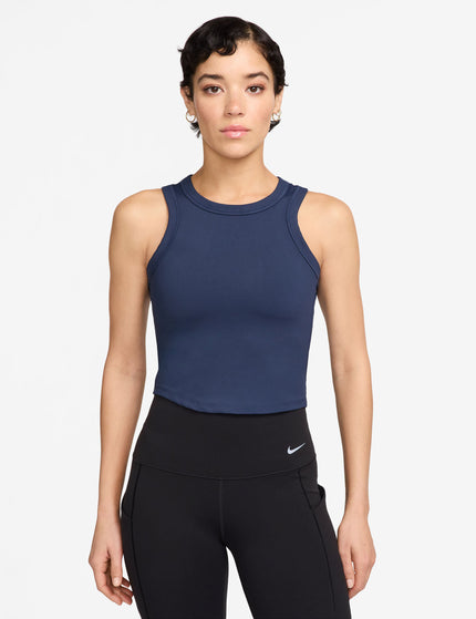 Nike One Fitted Dri-FIT Cropped Tank Top - Midnight Navyimages1- The Sports Edit