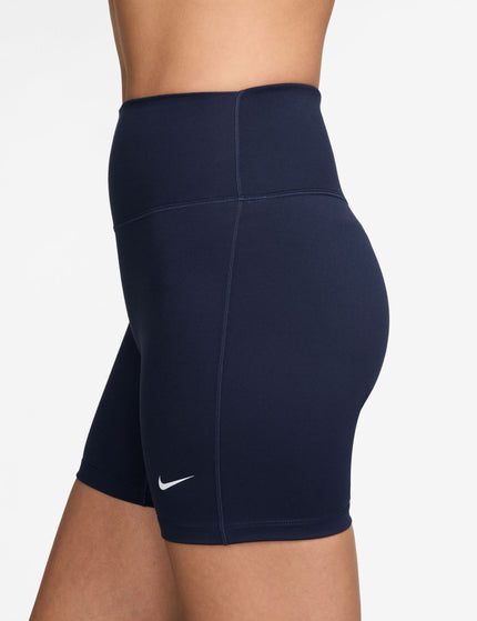 Nike One High Waisted 5" Biker Shorts - Midnight Navy/Whiteimages2- The Sports Edit