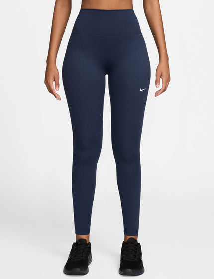 Nike One Seamless Front High Waisted Leggings - Midnight Navy/Whiteimages1- The Sports Edit