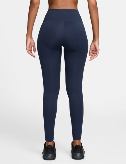 Nike One Seamless Front High Waisted Leggings - Midnight Navy/Whiteimages2- The Sports Edit