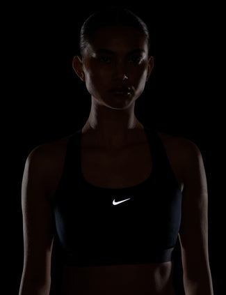 Swift High-Support Lightly Lined Sports Bra - Black/Reflective Silver Swift High-Support Lightly Lined Sports Bra - Black/Reflective Silver