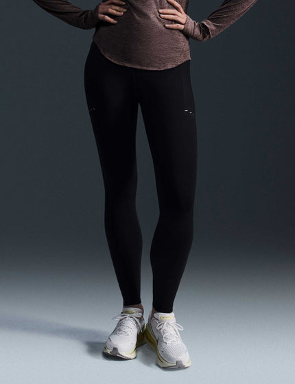 Nike Swift High Waisted 7/8 Running Leggings with Pockets - Black/Reflective Silverimages1- The Sports Edit