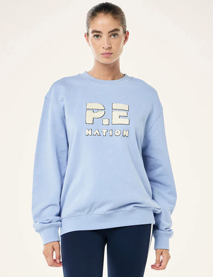 PE Nation Heads Up Boucle Sweat - Dusty Blueimages1- The Sports Edit