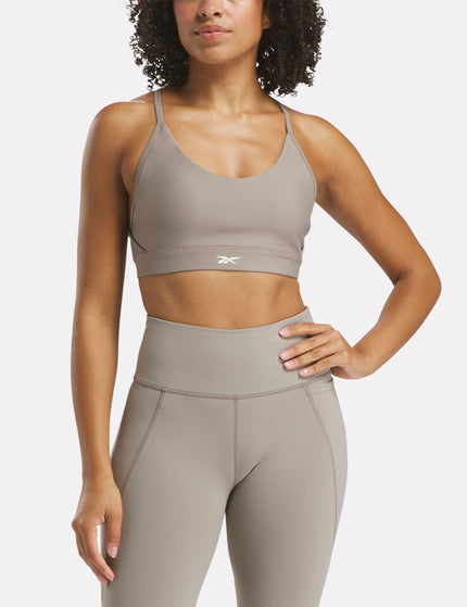 Reebok Lux Strappy Sports Bra - Gritty Greyimages1- The Sports Edit