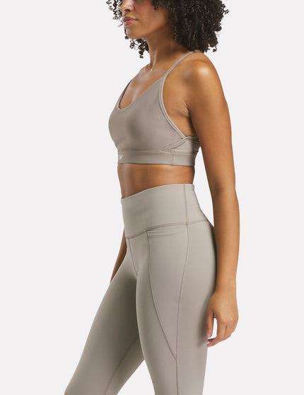 Reebok Lux Strappy Sports Bra - Gritty Greyimages2- The Sports Edit