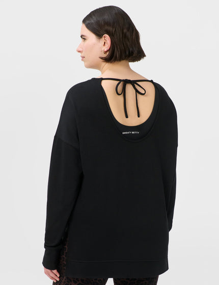 Sweaty Betty After Class Open Back Tie Sweatshirt - Blackimages2- The Sports Edit