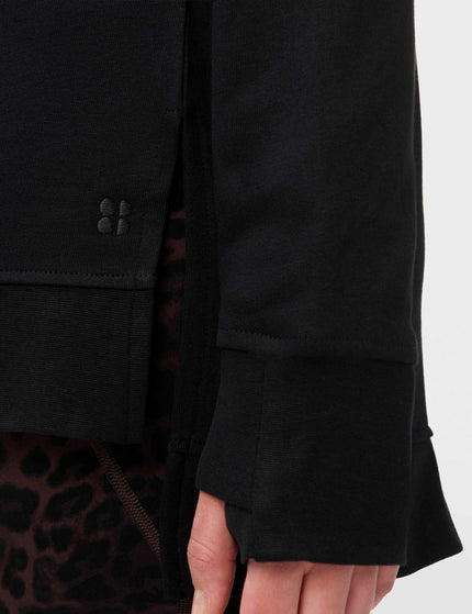Sweaty Betty After Class Open Back Tie Sweatshirt - Blackimages3- The Sports Edit