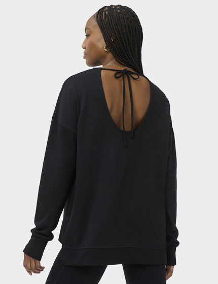 Sweaty Betty After Class Open Back Tie Sweatshirt - Blackimages4- The Sports Edit