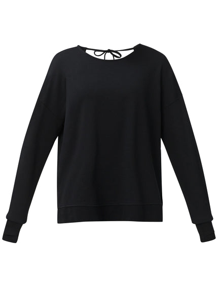 Sweaty Betty After Class Open Back Tie Sweatshirt - Blackimages6- The Sports Edit