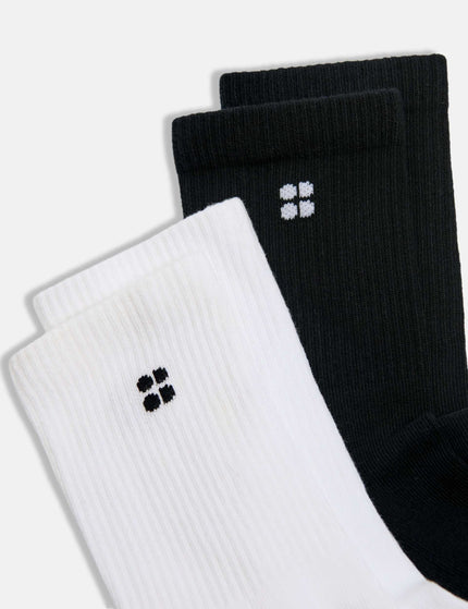 Sweaty Betty Pilates Crew Gripper Sock 2 Pack - White/Blackimages3- The Sports Edit