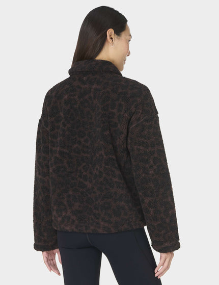 Sweaty Betty Plush Collared Fleece - Large Brown Leopard Printimages2- The Sports Edit