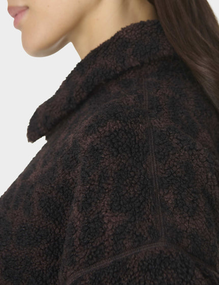Sweaty Betty Plush Collared Fleece - Large Brown Leopard Printimages4- The Sports Edit