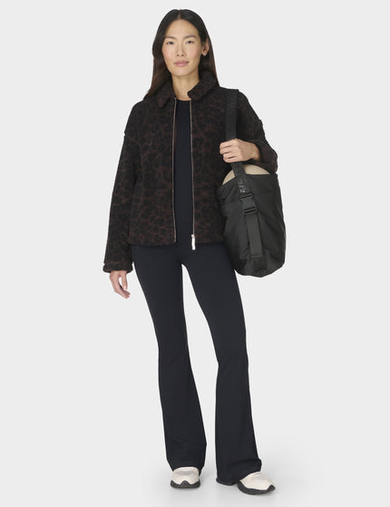 Sweaty Betty Plush Collared Fleece - Large Brown Leopard Printimages6- The Sports Edit