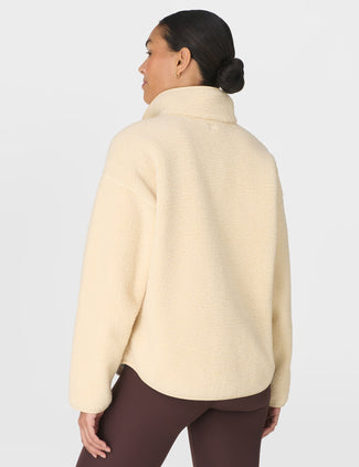 Plush Half Zip Fleece - Buttermilk Beige Plush Half Zip Fleece - Buttermilk Beige