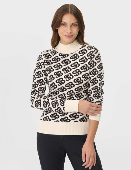 Sweaty Betty SB High Neck Ski Midlayer - White SB Jacquardimages1- The Sports Edit