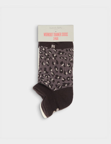 Sweaty Betty Workout Trainer Socks 3 Pack - Sable Brown Stripeimages2- The Sports Edit