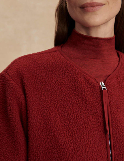 Varley Marina Collarless Fleece - Red Dahliaimages3- The Sports Edit