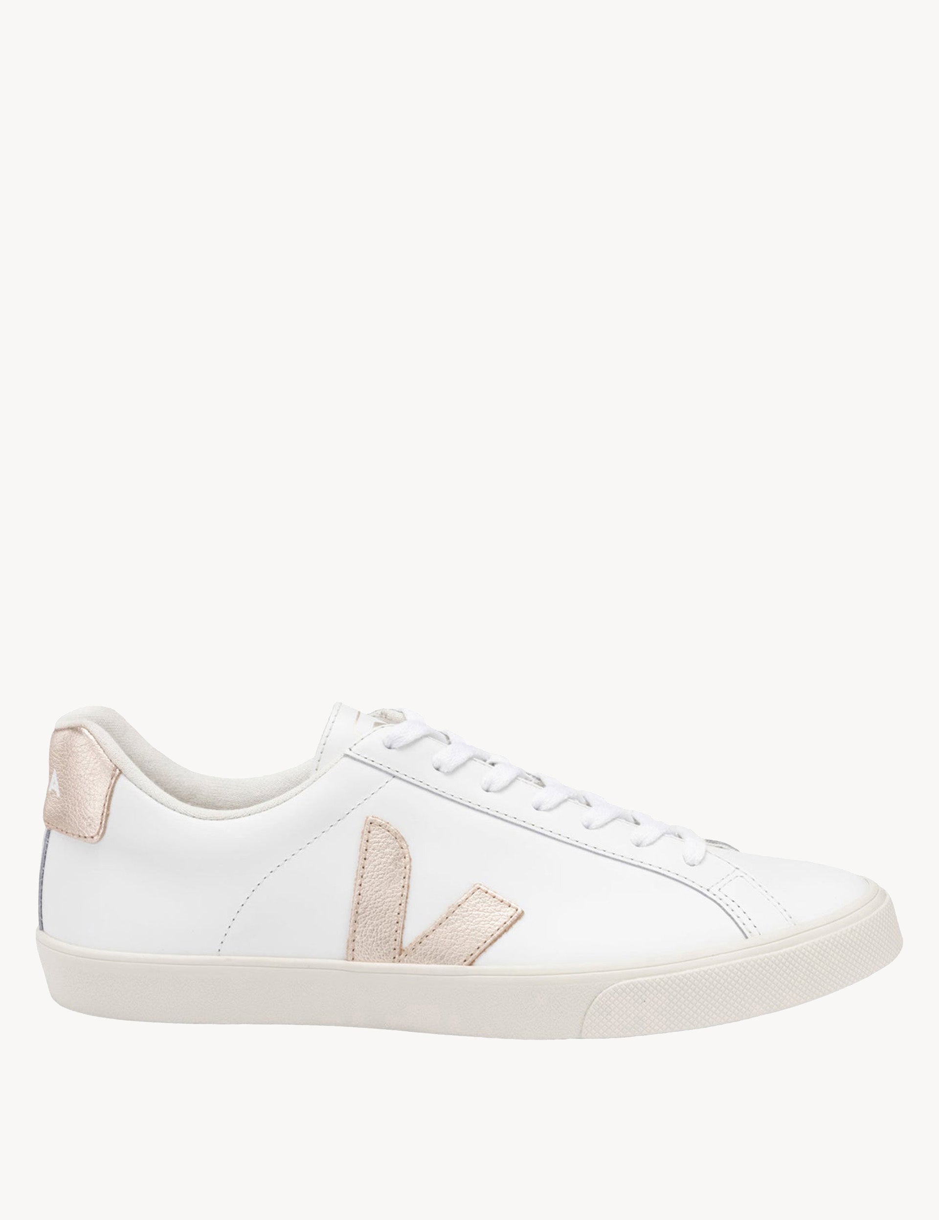☆韓国の人気☆【VEJA】☆ESPLAR LOGO☆EXTRA WHITE PLATINE☆ Veja | Esplar Leather Trainers - White Platine | The Sports Edit