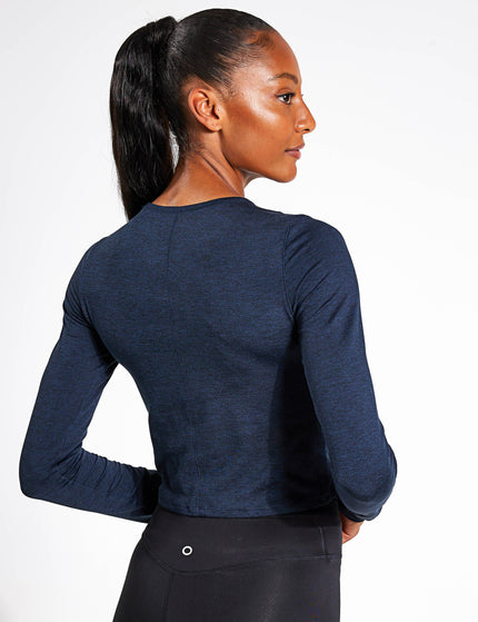 Girlfriend Collective ReSet Cropped Long Sleeve - Midnightimage2- The Sports Edit