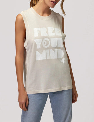 Your Mind Irina Muscle Tank - White Sand