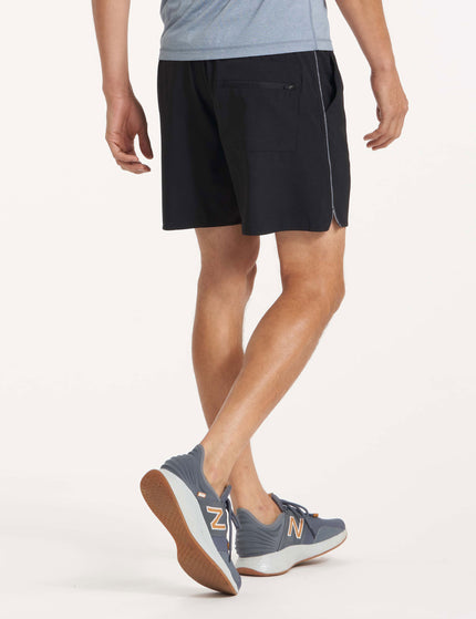 Vuori Trail Short - Black/Heather Grey Stripeimages2- The Sports Edit