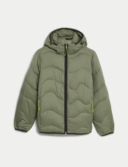 Goodmove Stormwear Quilted Hooded Puffer Jacket - Dark Khakiimage8- The Sports Edit