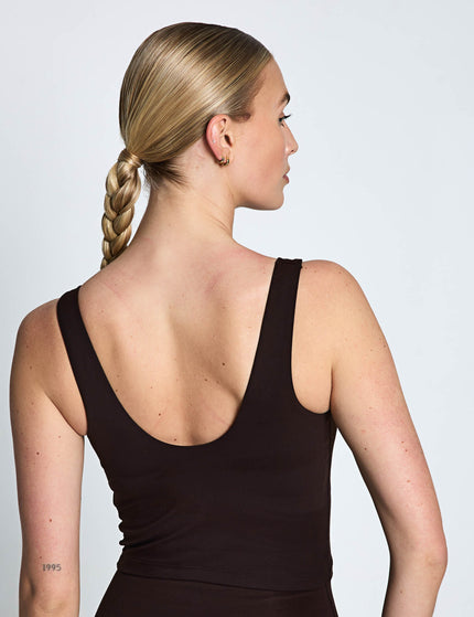 adidas 3 Stripes Studio All Me Light Support Tank Top - Aurora Coffeeimages2- The Sports Edit