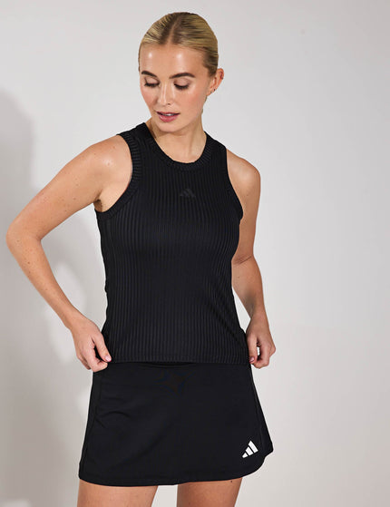 adidas All Gym Seasonal Rib Tight Fit Tonal 3-Stripes Tank Top - Blackimage1- The Sports Edit