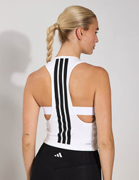 adidas | Power 3-Stripes Racerback Bra Tank - White | The