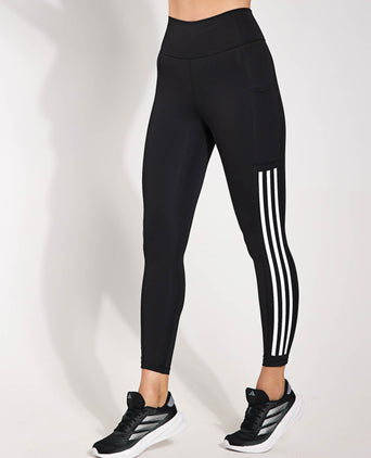Optime 3-Stripes Full-Length Leggings - Black