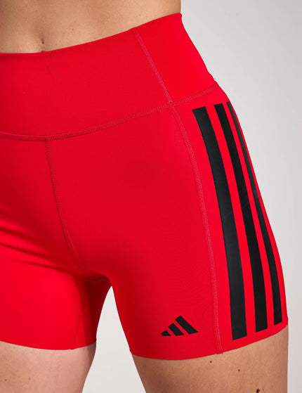 adidas Optime 3-Stripes 1/4 Short Leggings - Pure Rubyimage3- The Sports Edit