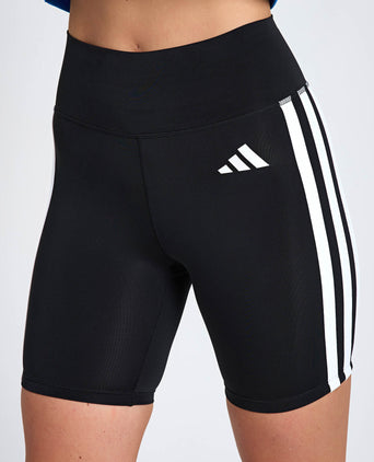 Optime Essentials 3-Stripes Short Leggings - Black/White