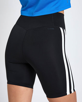 Optime Essentials 3-Stripes Short Leggings - Black/White